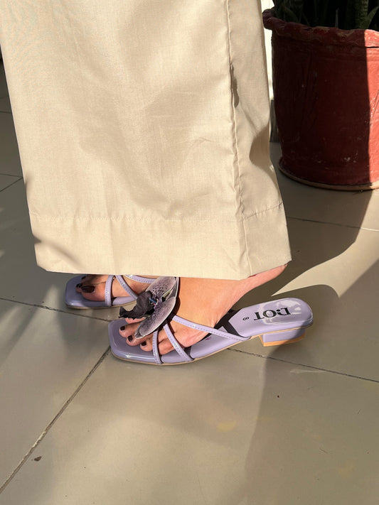 Purple Floral Chappal
