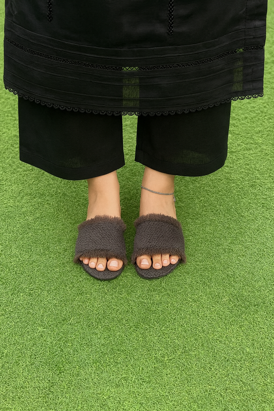 Black Denim Flats