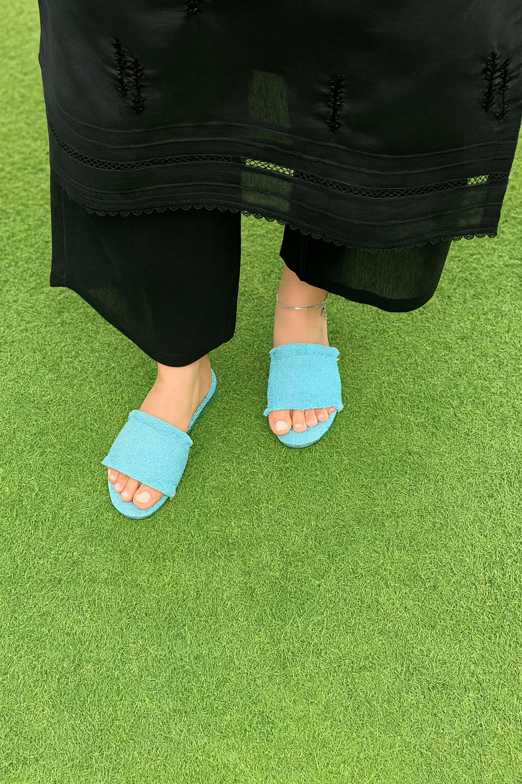 Aqua Denim Flats