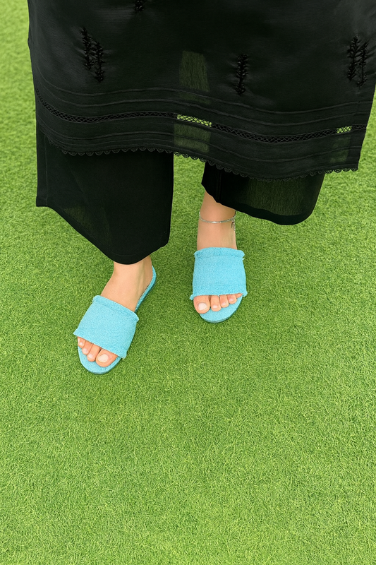 Aqua Denim Flats