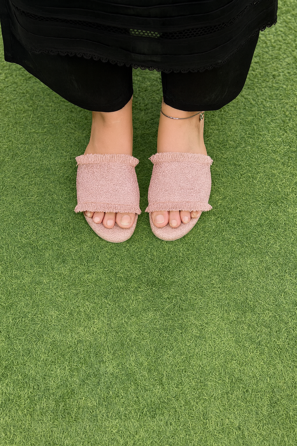 Pink Denim Flats