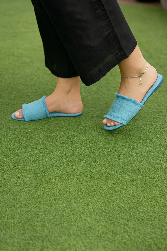Aqua Denim Flats