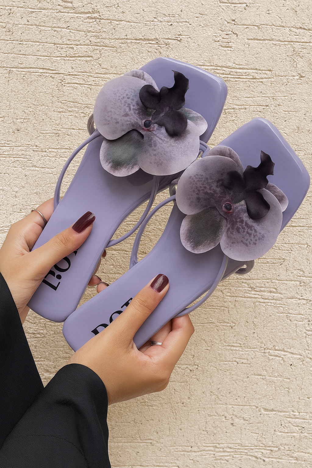 Purple Floral Chappal
