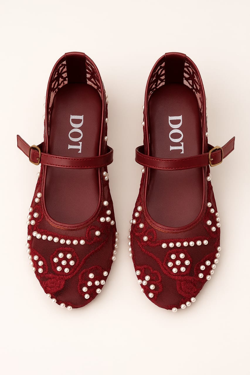 Maroon - Pearl Pumps