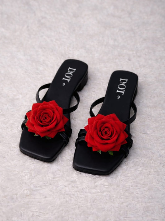 Red Black - Rose Chappal