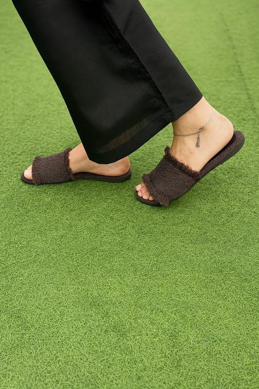 Black Denim Flats